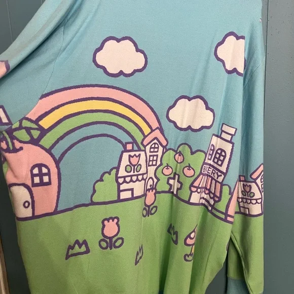 Sanrio Hello Kitty Rainbow Sweater - Blue and Green - Picture 6 of 8